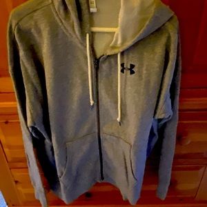 Under armour grey zip up sweatshirt